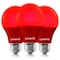 Luxrite A19 LED Red Light Bulbs 8W 60W Equivalent E26 Base Porch Christmas Party Holiday Lighting, 3PK LR21495-3PK - alternate 1
